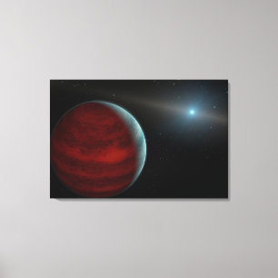 En gasgiantplanet runt en vit dvärgstjärna. canvastryck