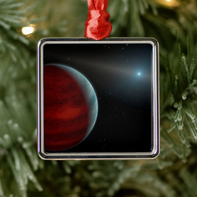 En gasgiantplanet runt en vit dvärgstjärna. julgransprydnad metall (Träd)