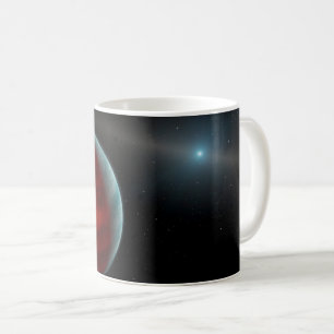 En gasgiantplanet runt en vit dvärgstjärna. kaffemugg