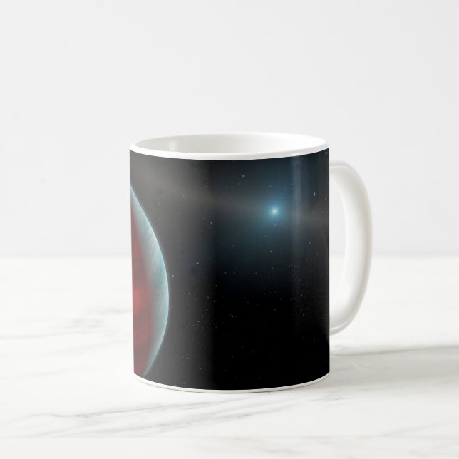 En gasgiantplanet runt en vit dvärgstjärna. kaffemugg (Framsida höger)