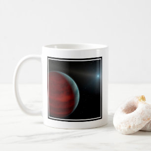En gasgiantplanet runt en vit dvärgstjärna. kaffemugg
