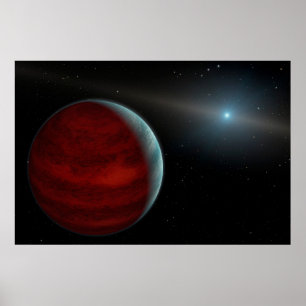 En gasgiantplanet runt en vit dvärgstjärna. poster