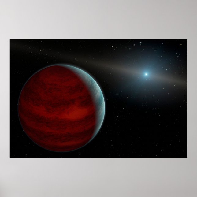 En gasgiantplanet runt en vit dvärgstjärna. poster (Framsidan)