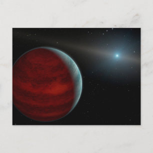 En gasgiantplanet runt en vit dvärgstjärna. vykort