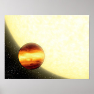 En gaskombikjorda planet som är väldigt nära poster