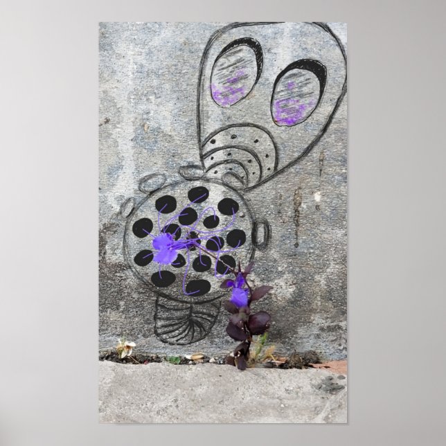 En gasmask som ska skyddas från violett? poster (Framsidan)