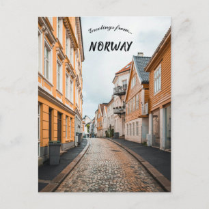 En gata i Bergen Norge Vykort