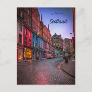 En gata i Edinburgh Skottland Vykort