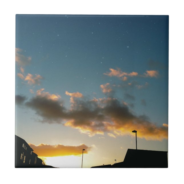 En gata med stjärnor kakelplatta (Framsidan)