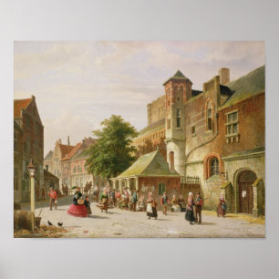 En gataplats i Amsterdam Poster