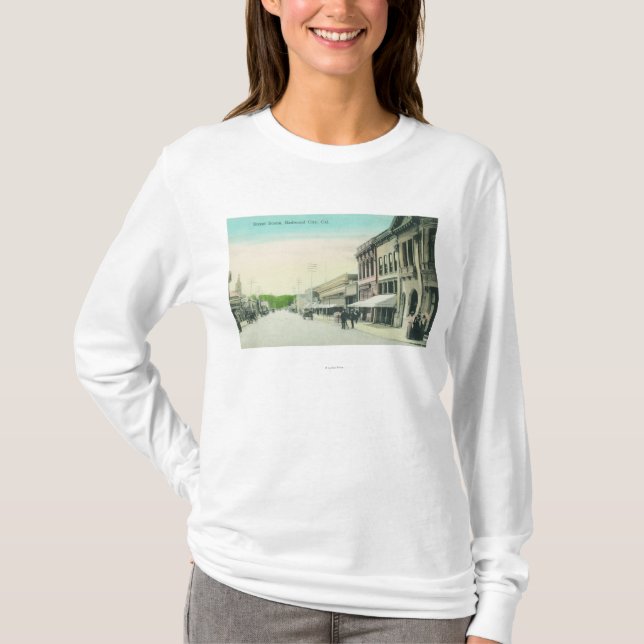 En gataSceneRedwood stad, CA T Shirt (Framsida)