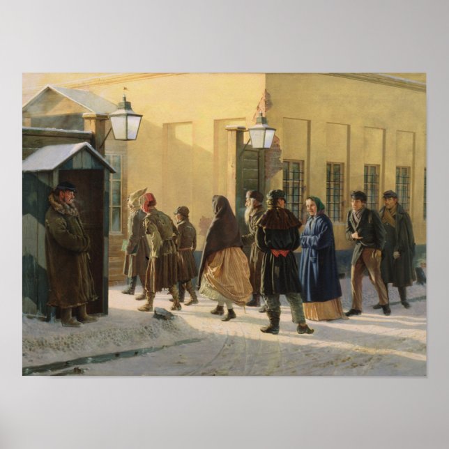 En gatuscen, utanför ett fängelse, 1868 poster (Framsidan)