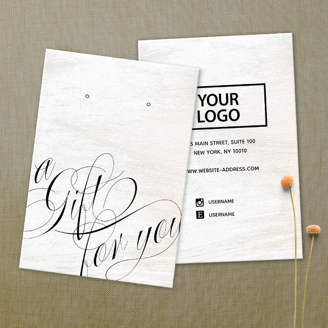 En gåva åt dig att lägga till Visning för vit Logo Visitkort (Skapare uppladdad)