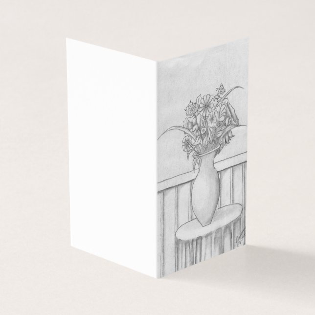 En gåva av blommor kort (Utsida)