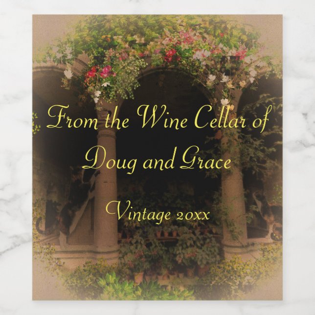 En gåva från Cellar i Vin Vinflaska Etikett (Singel etikett)