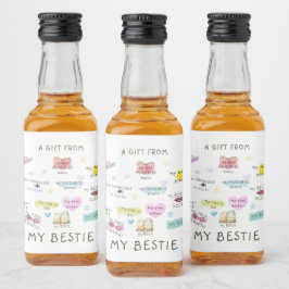 En gåva från min Bestie Spritflaskor Etikett