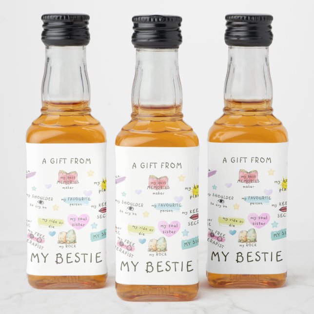 En gåva från min Bestie Spritflaskor Etikett (Flaskor)
