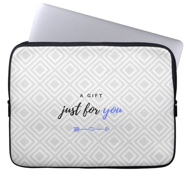 En gåva till dig (blå version till honom) laptop fodral (Framsidan)