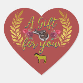 en gåva till dig riddare hjärtformat klistermärke