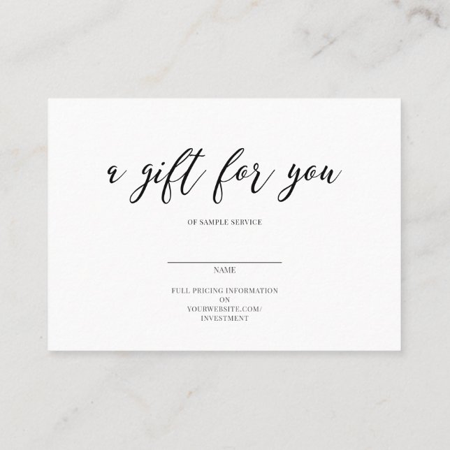 En gåva till dig visitkort (Baksida)