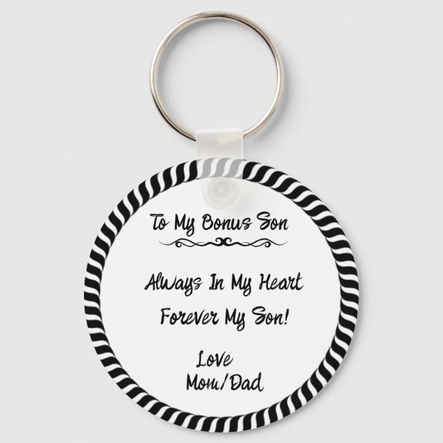 En gåva till min Bonus Son Nyckelring (Framsida)