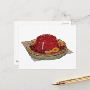 En gelatin- och fruktdessert från 1930 vykort