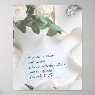"En generös person kommer att blomstra", ordspråk  Poster