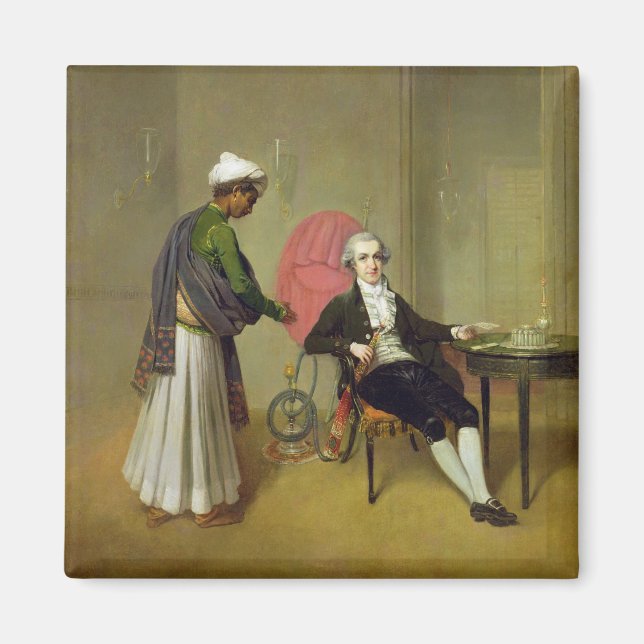 En gentleman, möjligen William Hickey och hans Ind Magnet (Framsidan)