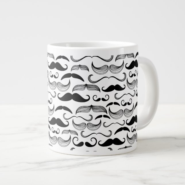 En Gentlemen's Klubb. Mustache mönster 2 Jumbo Mugg (Framsida höger)