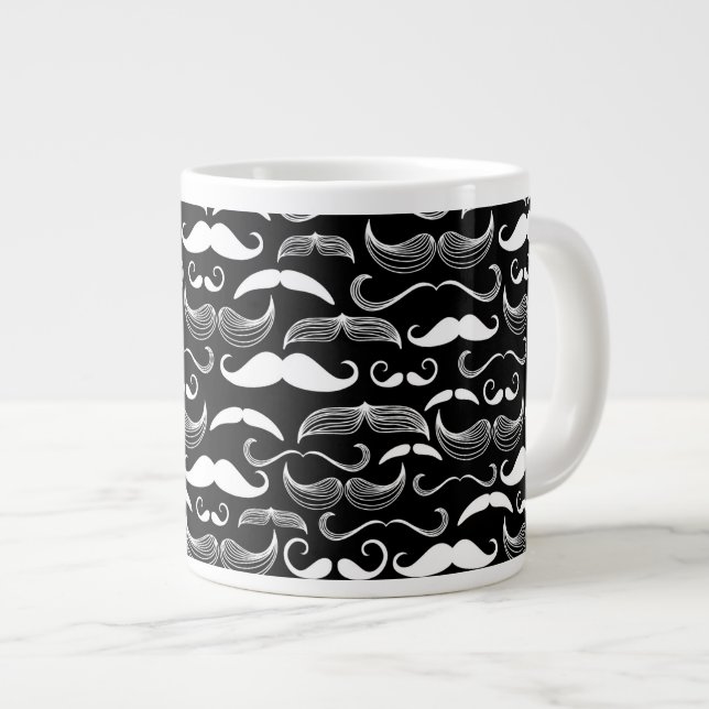En Gentlemen's Klubb.Mustache mönster Jumbo Mugg (Framsida höger)