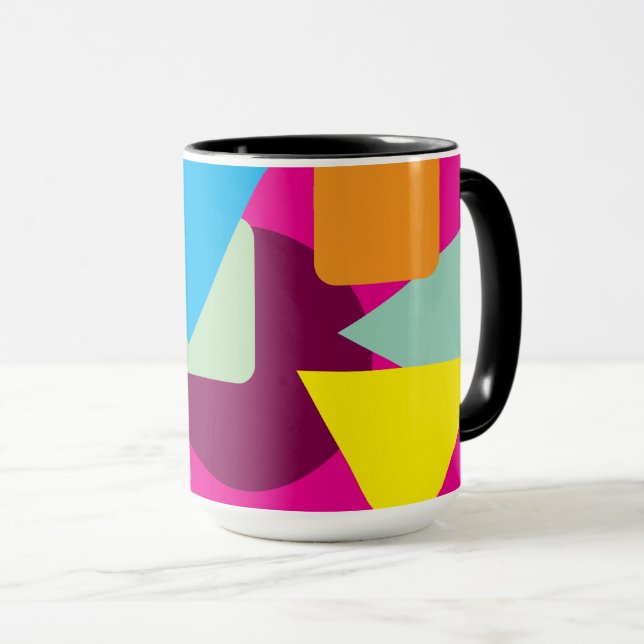 En geometrisk retro stil design mugg (Framsida höger)