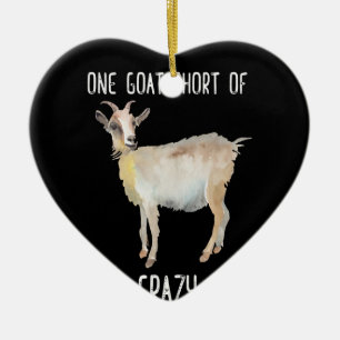 En get Kort av Crazy Funny Goat Julgransprydnad Keramik