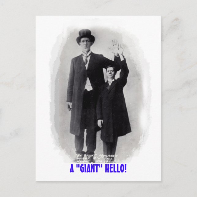 En "GIANT" HEJ!  POSTCARD FINN CIRCUS GIANT! Vykort (Framsida)