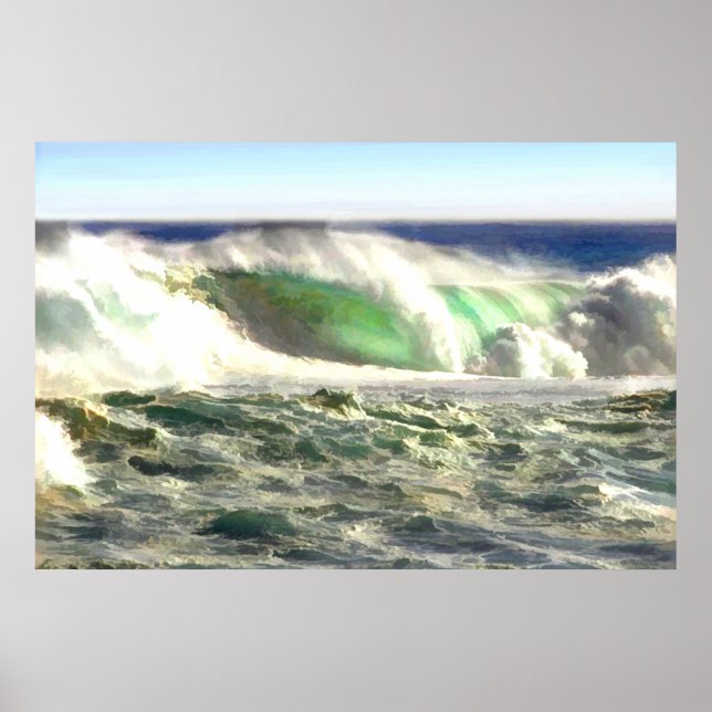 En giant Wave Rollin to Shore Poster (Framsidan)