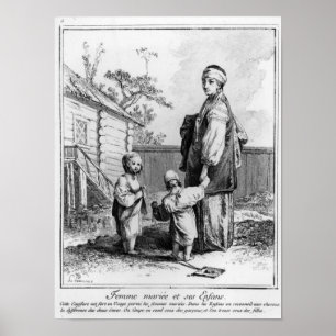 En gift judisk kvinna och henne barn poster