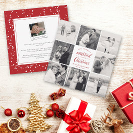 En Gift Liten Jul 8 Foto Modern Bröllop Julkort