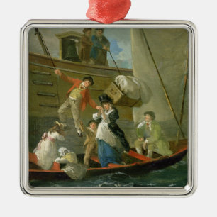 En gift sjöman Adieu, c.1800 (olja på panel) Julgransprydnad Metall