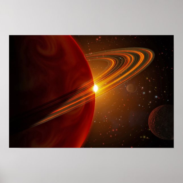 En gigantisk planet som omger den sol-liknande stj poster (Framsidan)