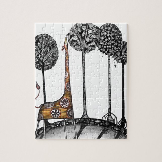 En giraff som namnges Kennett Pussel (Vertikal)