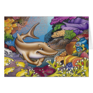 En girig haj hälsningskort