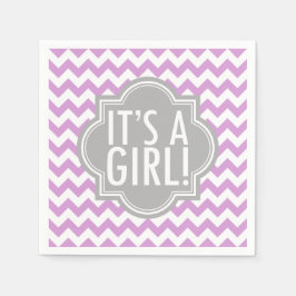 En Girl Lavender Chevron och Grått Pappersservett