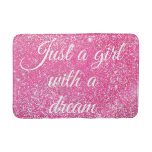 EN GIRL MED DREAM Gnistra Shock rosa Badrumsmatta