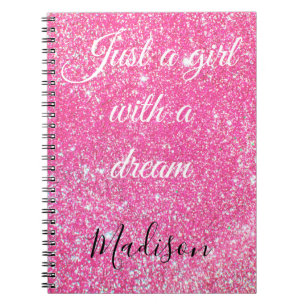 EN GIRL MED EN DREAM Gnistra Glitter Anteckningsbok