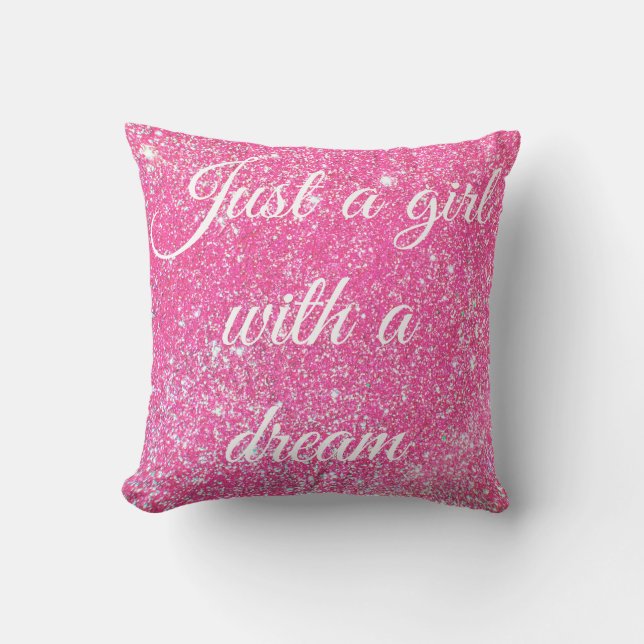 EN GIRL MED EN DREAM Gnistra Glitter Kudde (Framsida)