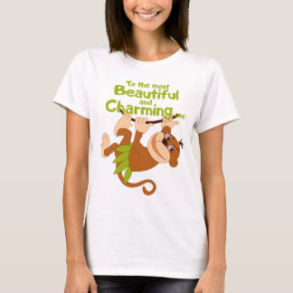 En glad apa som simmar på gren t shirt