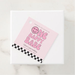 En glad Babe Glad Face Pink Gåvor Etiketter