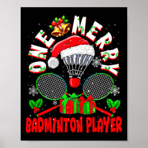En glad badmintonspelare jul lag matchande poster