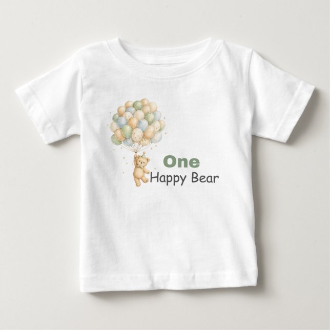 En Glad Björn Baby T-Shirt (Framsida)