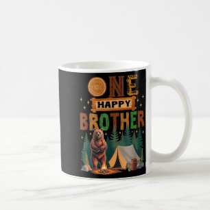 En glad bror Camper 1-års födelsedag Camng Bear Kaffemugg