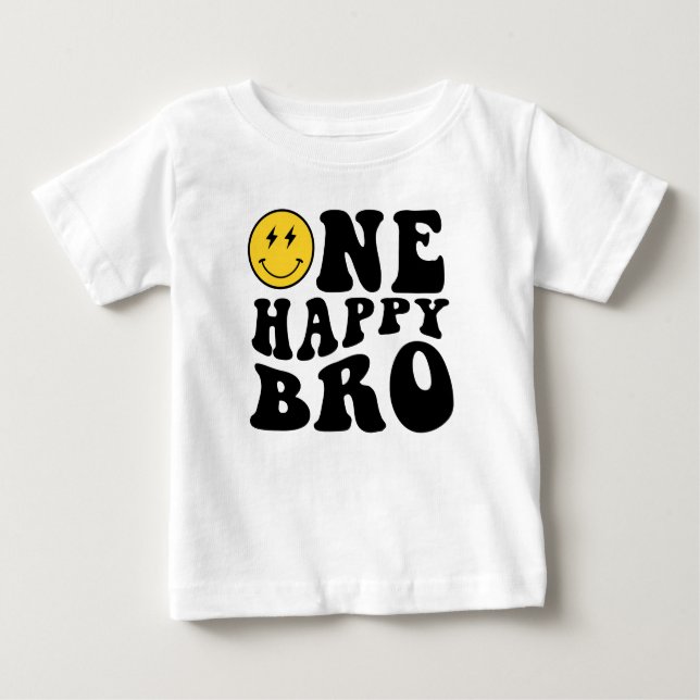 En Glad Bror Smile Pojke 1-års Matchande  T Shirt (Framsida)